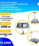 Напольные торговые весы 1000кг/500гр Foodatlas ВТН-1000 — изображение 3